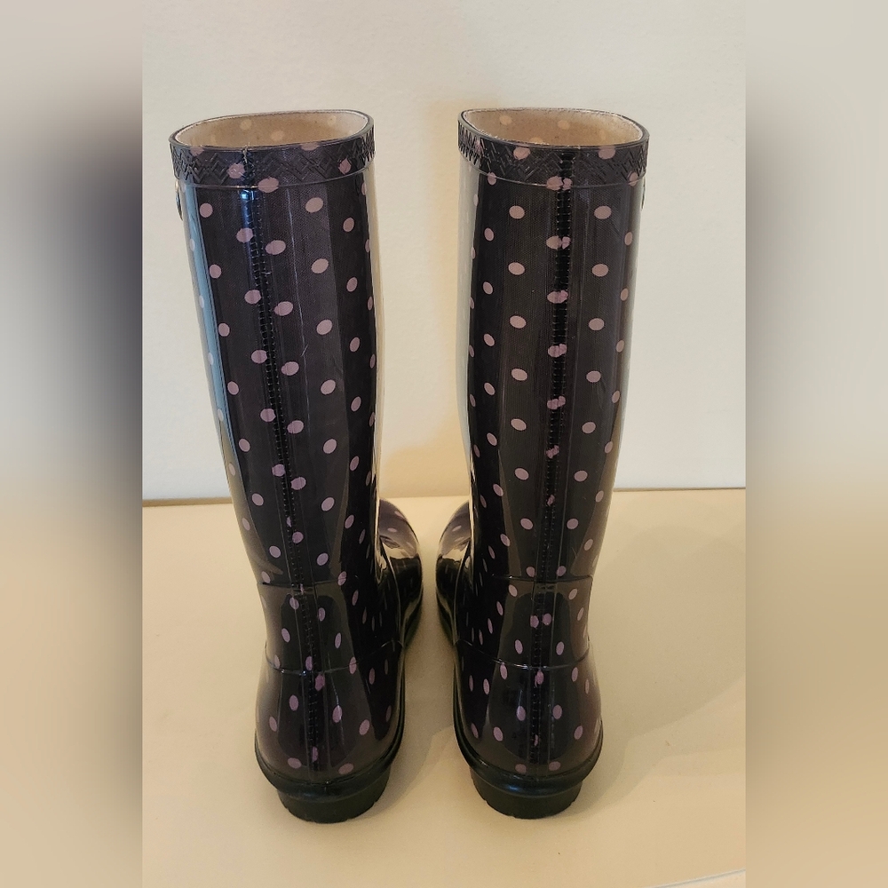 UGG Shaye Rain Boots Women's Size 9 Black Polka Dot - Picture 4 of 10